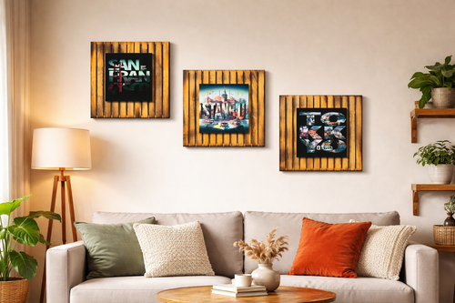 3 Wooden photo Frames